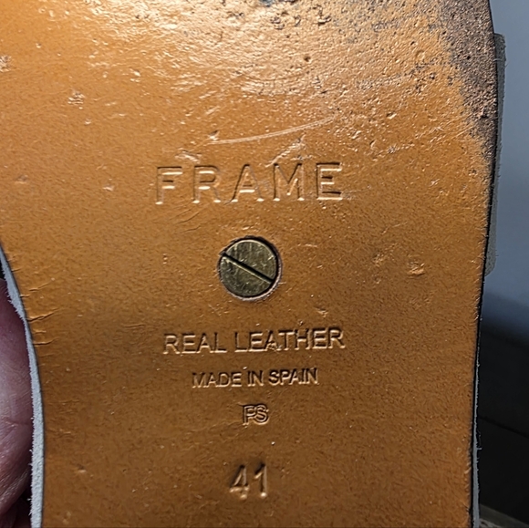 Frame Suede Loafers Horsebit Gold Hardware Beige EU 41 US 10 Slip On Flat - Picture 11 of 14